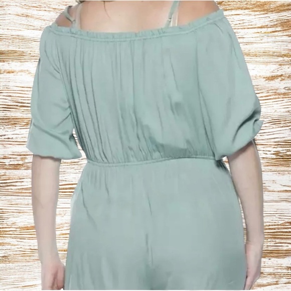 Womens 1X Plus Size Super Soft Sage Romper New - Picture 3 of 8